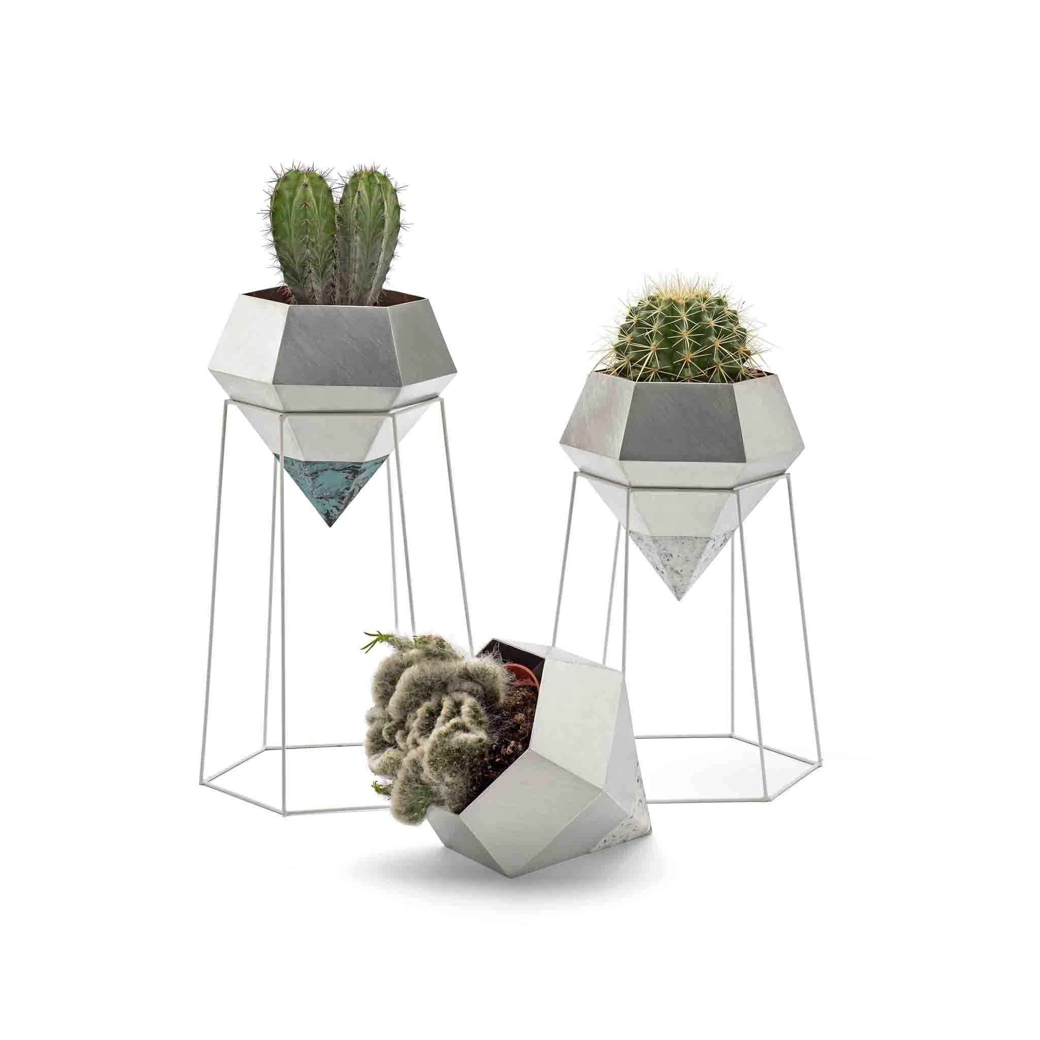 Pewter and Jesmonite Plant Pots by Heidi Carthew